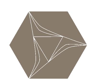 Плитка Etruria Concetto Spaziale Esagono Deep Chestnut 16x18.5 см, поверхность глянец