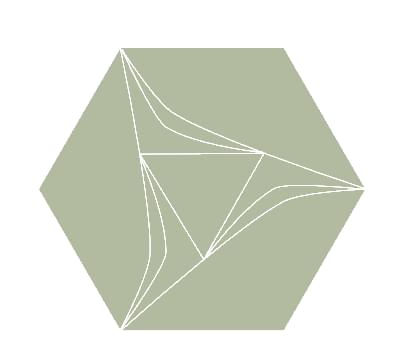 Плитка Etruria Concetto Spaziale Esagono Moss Green 16x18.5 см, поверхность глянец