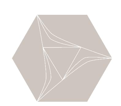 Плитка Etruria Concetto Spaziale Esagono Silver Gray 16x18.5 см, поверхность глянец