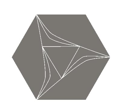 Плитка Etruria Concetto Spaziale Esagono Slate Gray 16x18.5 см, поверхность глянец