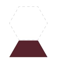 Плитка Etruria Concetto Spaziale Trapezio Piano Burgundy 7.9x18.5 см, поверхность глянец
