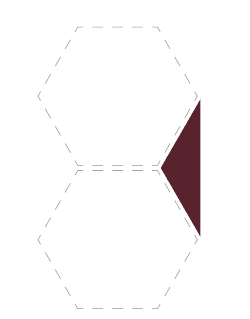 Плитка Etruria Concetto Spaziale Triangolo Piano 16 Burgundy 4.5x16 см, поверхность глянец