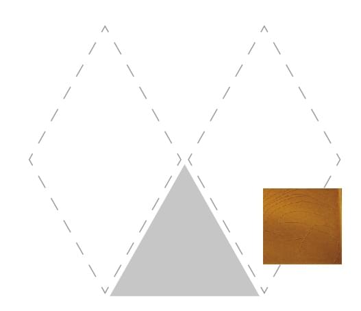 Плитка Etruria Concetto Spaziale Triangolo Piano Caramel Craquee 11x13 см, поверхность глянец