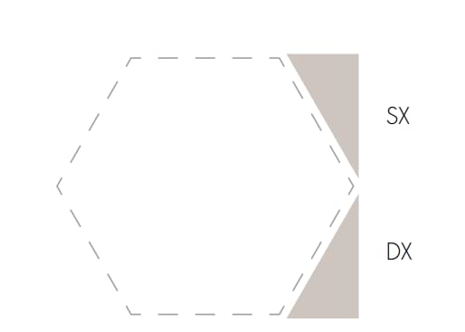 Плитка Etruria Concetto Spaziale Triangolo Piano DX 9.3 Silver Gray 4x9.3 см, поверхность глянец