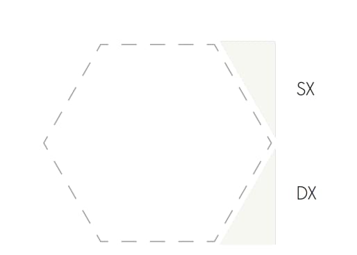 Плитка Etruria Concetto Spaziale Triangolo Piano DX 9.3 White 4x9.3 см, поверхность глянец