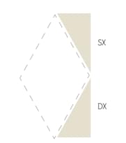 Плитка Etruria Concetto Spaziale Triangolo Piano DX Beige 5.4x12.9 см, поверхность глянец