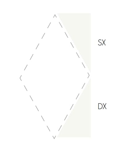 Плитка Etruria Concetto Spaziale Triangolo Piano DX White 5.4x12.9 см, поверхность глянец