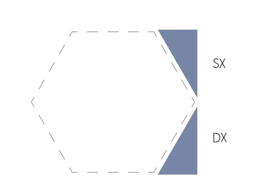 Плитка Etruria Concetto Spaziale Triangolo Piano SX 9.3 China Blue 4x9.3 см, поверхность глянец