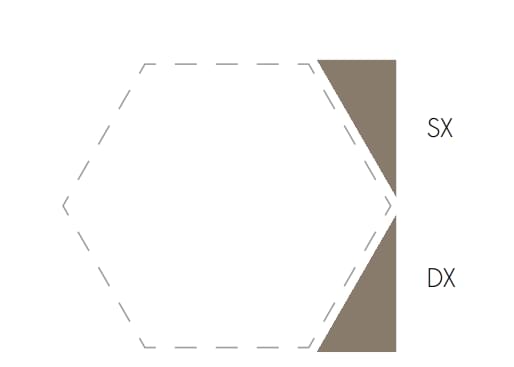 Плитка Etruria Concetto Spaziale Triangolo Piano SX 9.3 Deep Chestnut 4x9.3 см, поверхность глянец