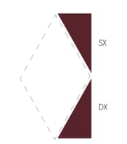 Плитка Etruria Concetto Spaziale Triangolo Piano Sx Burgundy 5.4x12.9 см, поверхность глянец