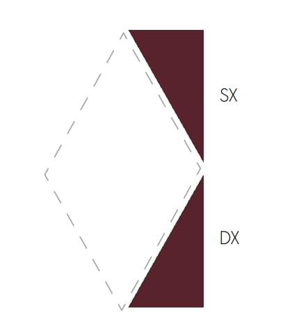 Плитка Etruria Concetto Spaziale Triangolo Piano Sx Burgundy 5.4x12.9 см, поверхность глянец