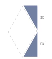 Плитка Etruria Concetto Spaziale Triangolo Piano Sx China Blue 5.4x12.9 см, поверхность глянец