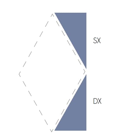 Плитка Etruria Concetto Spaziale Triangolo Piano Sx China Blue 5.4x12.9 см, поверхность глянец