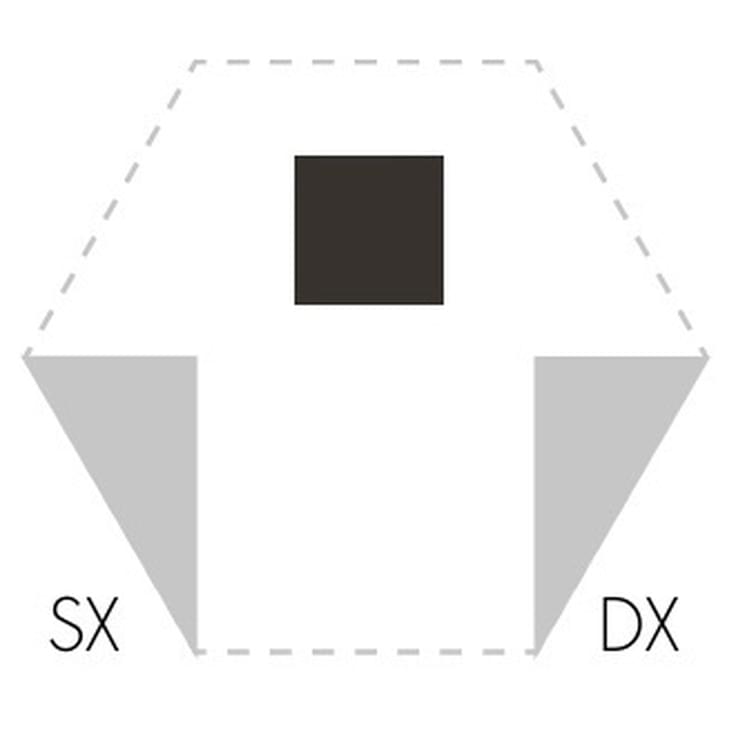 Плитка Etruria Hex Triangolo Dx Nero 3.6x8.4 см, поверхность матовая
