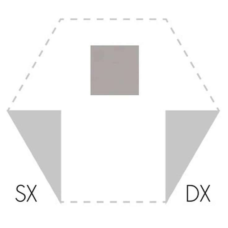 Плитка Etruria Hex Triangolo Dx Perla 3.6x8.4 см, поверхность матовая