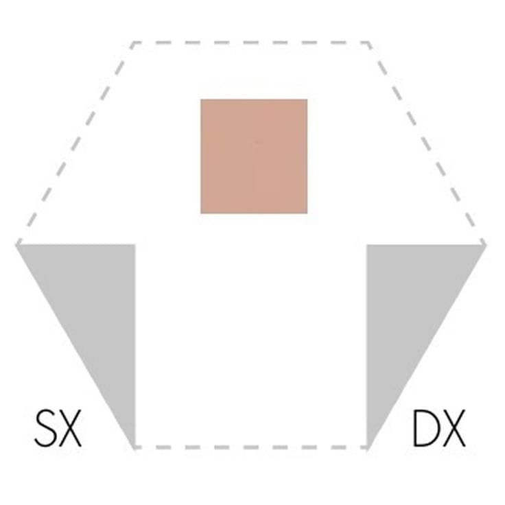 Плитка Etruria Hex Triangolo Sx Rosa 3.6x8.4 см, поверхность матовая