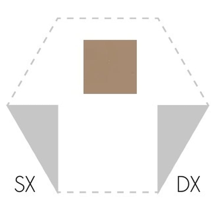 Плитка Etruria Hex Triangolo Sx Tortora 3.6x8.4 см, поверхность матовая