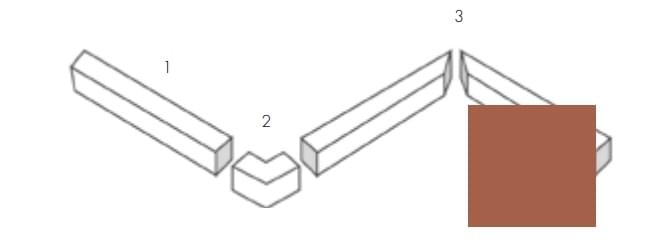 Плитка Etruria Tower Cornice Tower Angolo Esterno Earth Matt 2.5x20 см, поверхность матовая