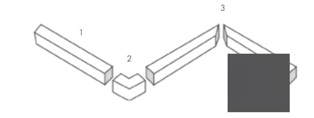 Плитка Etruria Tower Cornice Tower Angolo Esterno Graphite Matt 2.5x20 см, поверхность матовая
