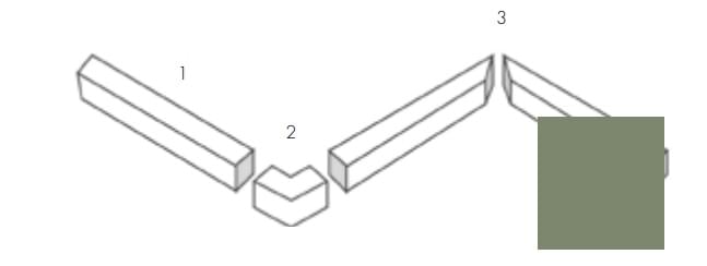 Плитка Etruria Tower Cornice Tower Angolo Esterno Juniper Matt 2.5x20 см, поверхность матовая