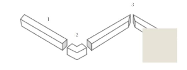Плитка Etruria Tower Cornice Tower Angolo Esterno Milk Gossy 2.5x20 см, поверхность глянец