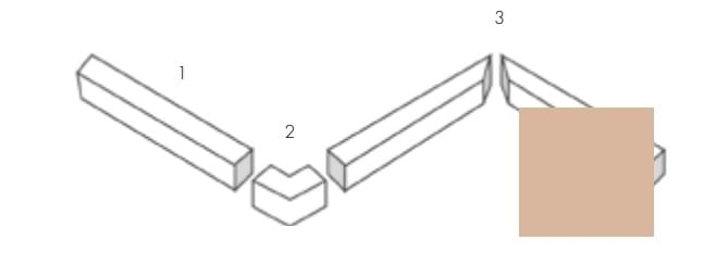 Плитка Etruria Tower Cornice Tower Angolo Esterno Pink Sand Matt 2.5x20 см, поверхность матовая