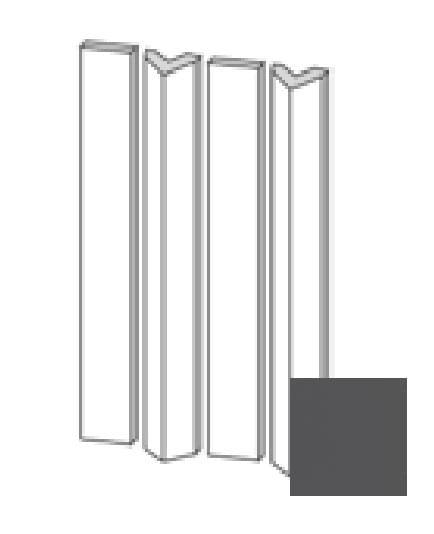 Плитка Etruria Tower Prisma Piano Montato Su Rete Graphite Glossy 3.8x30 см, поверхность глянец