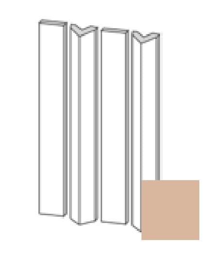 Плитка Etruria Tower Prisma Piano Montato Su Rete Pink Sand Glossy 3.8x30 см, поверхность глянец