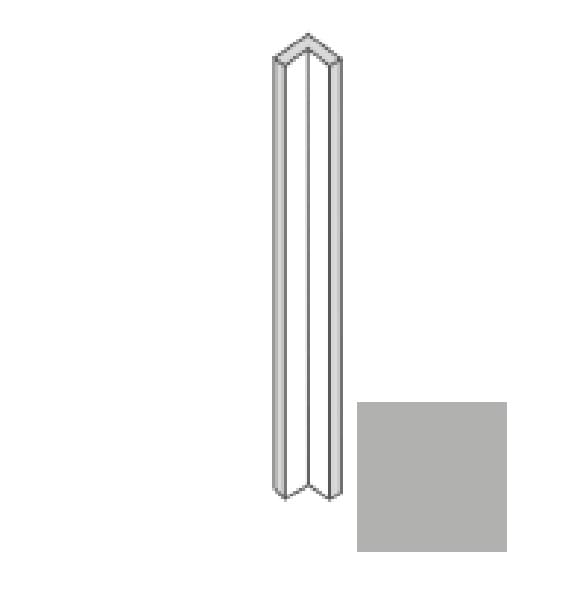 Плитка Etruria Tower Sguscio Interno Aluminium Matt 2x30 см, поверхность матовая