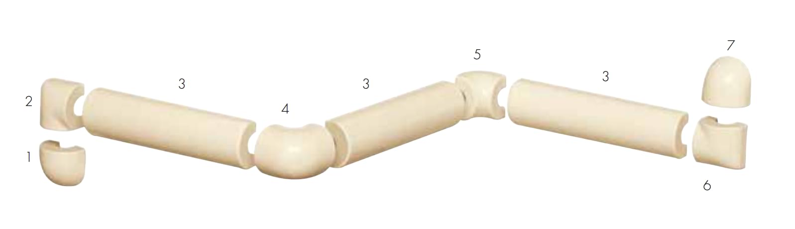 Плитка Etruria Victoria Cornice Guimard Light Pink 3.5x15 см, поверхность глянец