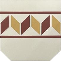Плитка Etruria Vintage Pattern 1 Bordura Lineare Bicolore Bianco Decoro Mattone Ocra 20x20 см, поверхность матовая