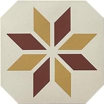 Плитка Etruria Vintage Pattern 1 Ottagono Bicolore Bianco Decoro Mattone Ocra 20x20 см, поверхность матовая
