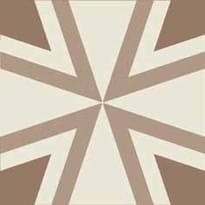 Плитка Etruria Vintage Pattern 10 Quadrato Bicolore Bianco Decoro Tortora Tabacco 20x20 см, поверхность матовая