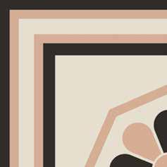 Плитка Etruria Vintage Pattern 11 Bordura Angolo Esterno Bicolore Bianco Decoro Rosa Nero 20x20 см, поверхность матовая