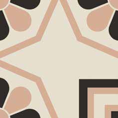 Плитка Etruria Vintage Pattern 11 Bordura Angolo Interno Bicolore Bianco Decoro Rosa Nero 20x20 см, поверхность матовая