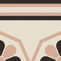 Плитка Etruria Vintage Pattern 11 Bordura Lineare Bicolore Bianco Decoro Rosa Nero 20x20 см, поверхность матовая