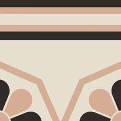 Плитка Etruria Vintage Pattern 11 Bordura Lineare Bicolore Bianco Decoro Rosa Nero 20x20 см, поверхность матовая