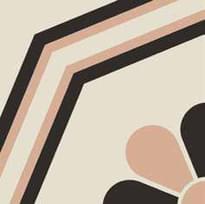 Плитка Etruria Vintage Pattern 11 Quadrato Bicolore Bianco Decoro Rosa Nero 20x20 см, поверхность матовая