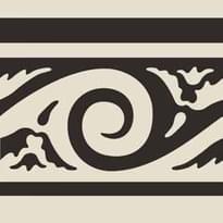 Плитка Etruria Vintage Pattern 12 Bordura Lineare Monocolore Bianco Decoro Nero 20x20 см, поверхность матовая