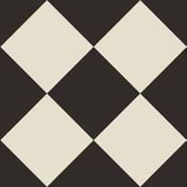 Плитка Etruria Vintage Pattern 12 Quadrato Monocolore Bianco Decoro Nero 20x20 см, поверхность матовая