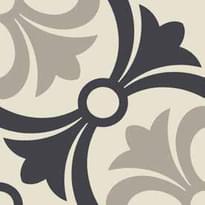 Плитка Etruria Vintage Pattern 14 Quadrato Bicolore Bianco Decoro Nero Grigio 20x20 см, поверхность матовая