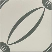 Плитка Etruria Vintage Pattern 14 Quadrato Monocolore Bianco Decoro Oliva 20x20 см, поверхность матовая