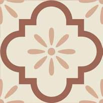Плитка Etruria Vintage Pattern 16 Quadrato Bicolore Bianco Decoro Mattone Rosa 20x20 см, поверхность матовая