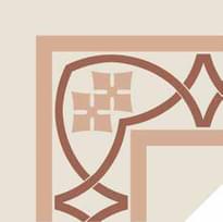 Плитка Etruria Vintage Pattern 19 Bordura Angolo Bicolore Bianco Decoro Rosa Mattone 20x20 см, поверхность матовая