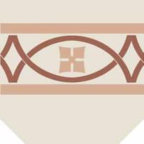 Плитка Etruria Vintage Pattern 19 Bordura Lineare Bicolore Bianco Decoro Rosa Mattone 20x20 см, поверхность матовая