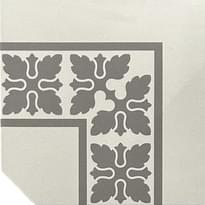 Плитка Etruria Vintage Pattern 2 Bordura Angolo Monocolore Bianco Decoro Grigio 20x20 см, поверхность матовая