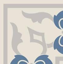 Плитка Etruria Vintage Pattern 20 Bordura Angolo Bicolore Bianco Decoro Perla Cobalto 20x20 см, поверхность матовая