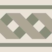 Плитка Etruria Vintage Pattern 22 Bordura Lineare Bicolore Bianco Decoro Oliva Grigio 20x20 см, поверхность матовая