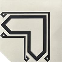 Плитка Etruria Vintage Pattern 3 Bordura Angolo Monocolore Bianco Decoro Nero 20x20 см, поверхность матовая