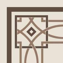 Плитка Etruria Vintage Pattern 6 Bordura Angolo Bicolore Bianco Decoro Moro Tabacco 20x20 см, поверхность матовая
